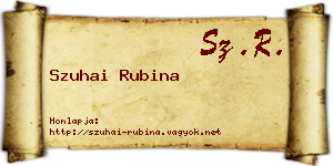 Szuhai Rubina névjegykártya